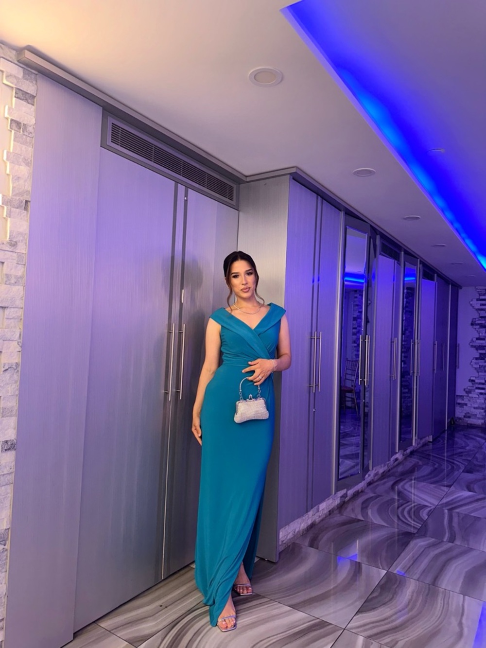 Polo by Ralph Lauren Teal Wrap-Style Maxi Dress